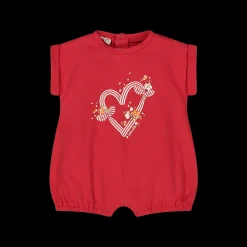 Pagliaccetto jersey rosso da neonata