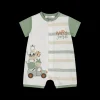 Pagliaccetto manica corta con animaletti da neonato