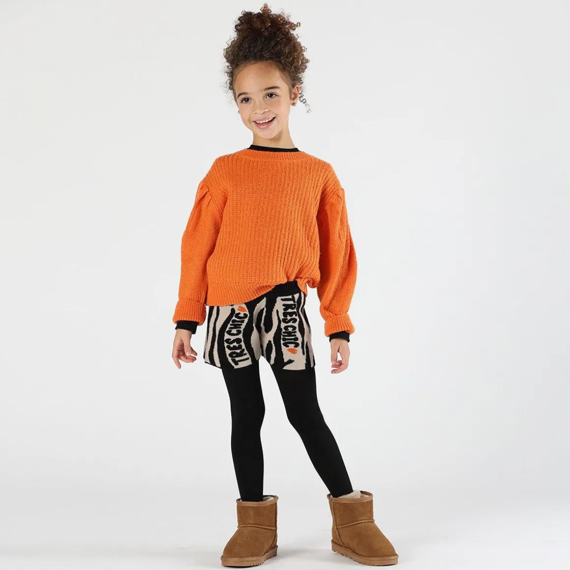 Pantaloncino jacquard animalier bambina