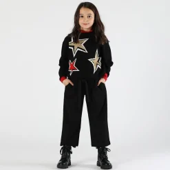 Pantalone ampio da bambina con cintura