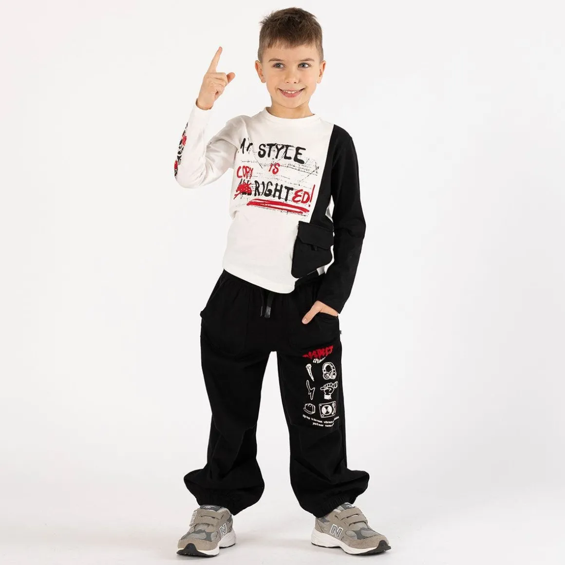 Pantalone ampio in felpa per ragazzo