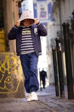 Pantalone baggy in denim stretch per ragazzo
