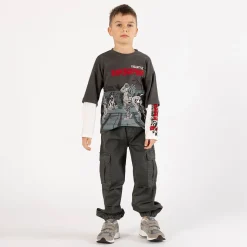 Pantalone baggy in gabardina per ragazzo