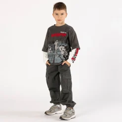 Pantalone baggy in gabardina per ragazzo