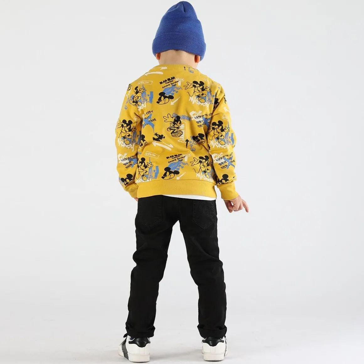 Pantalone bambino in tessuto effetto gabardina