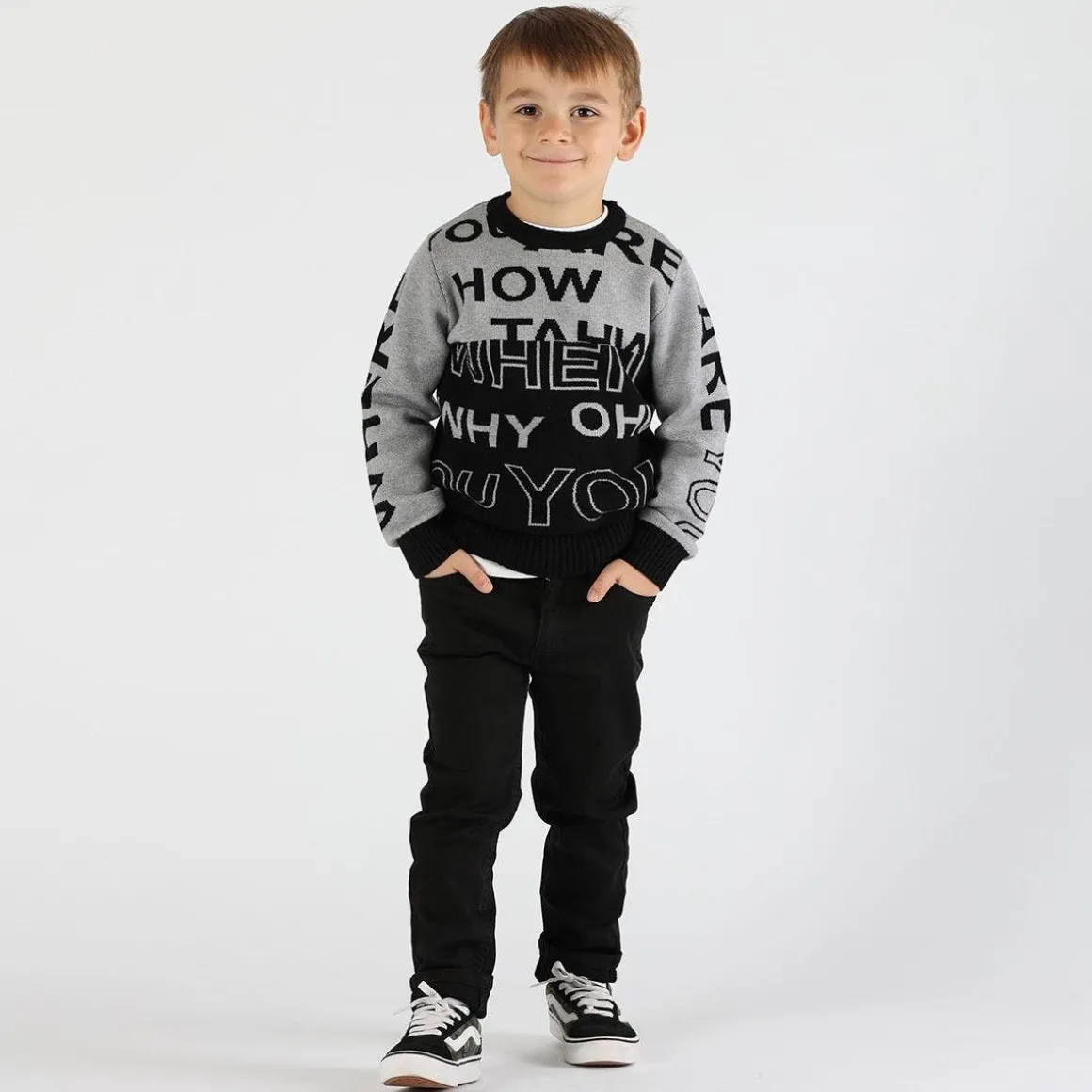 Pantalone bambino in tessuto effetto gabardina