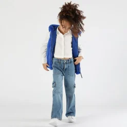 Pantalone cargo denim bambina