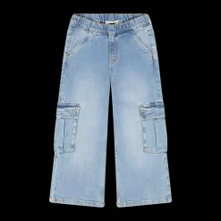 Pantalone cargo in denim bambina