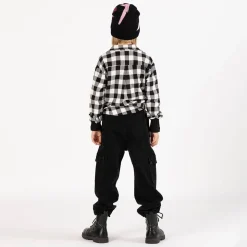 Pantalone cargo in denim nero per ragazza