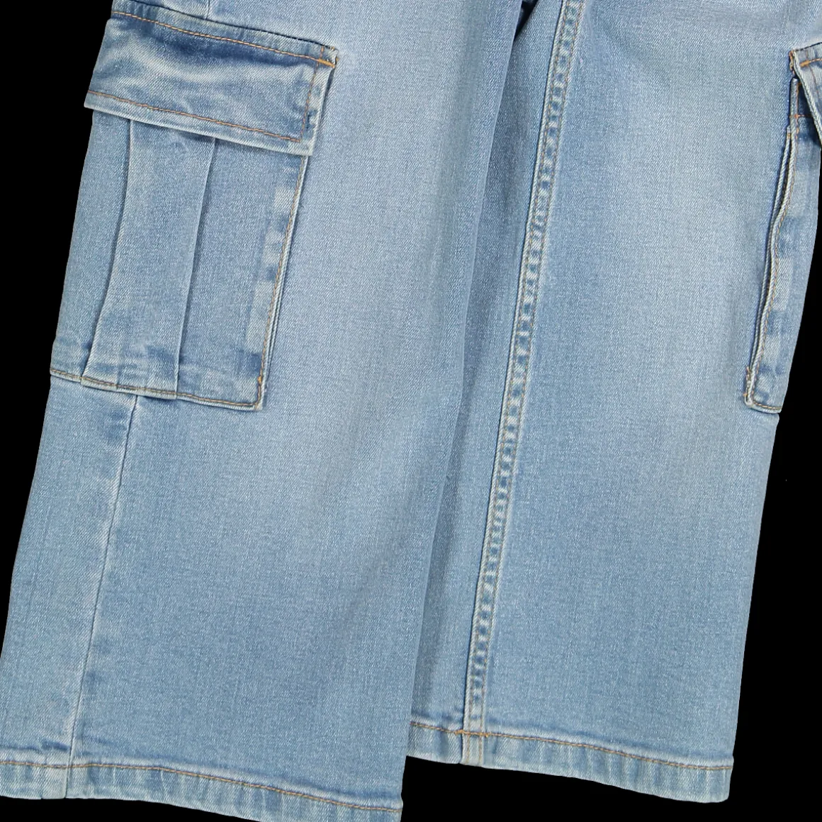 Pantalone cargo in denim bambina