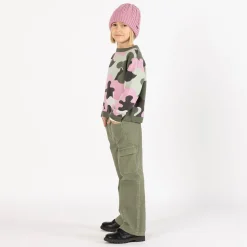 Pantalone cargo in gabardina per bambina