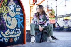 Pantalone cargo in gabardina per bambina