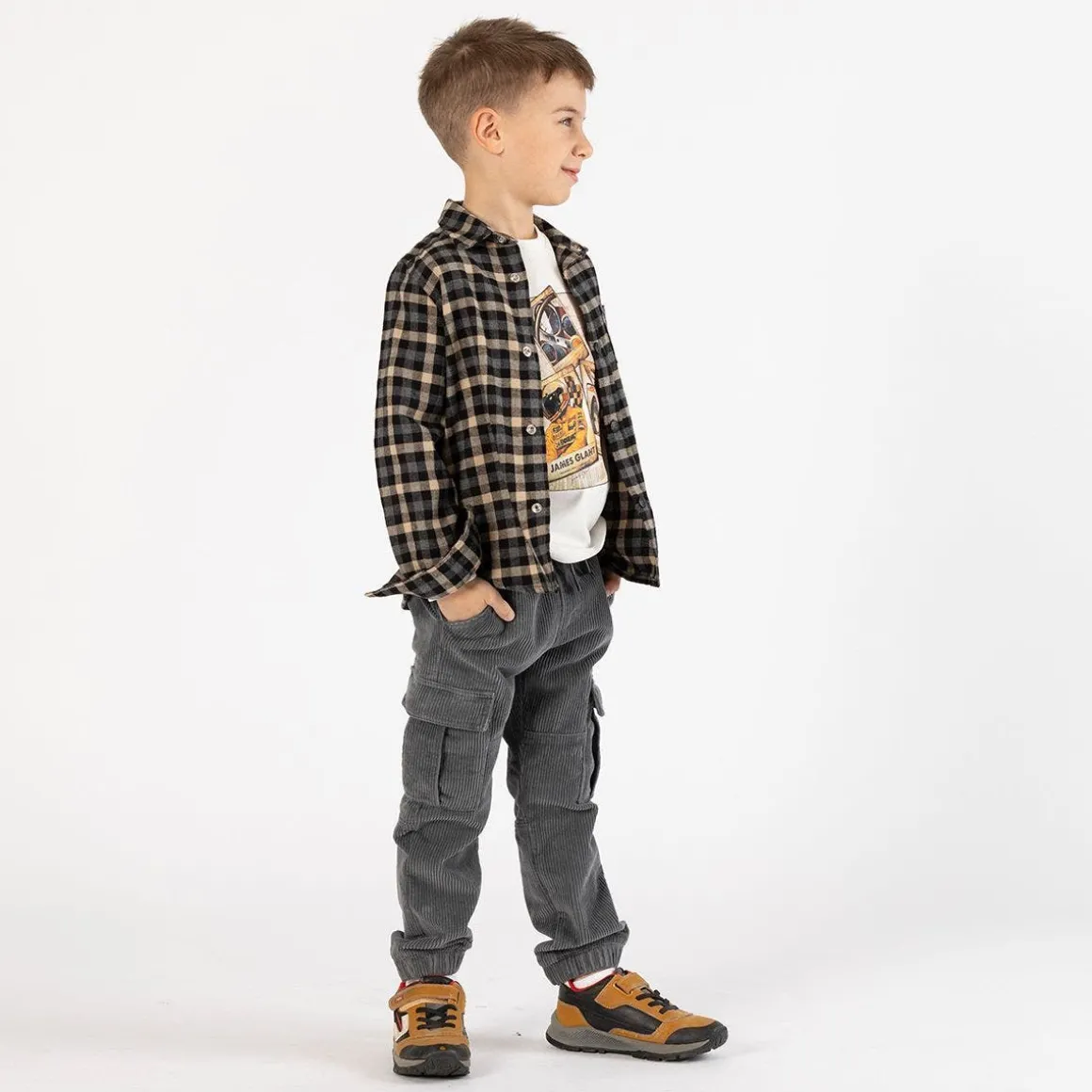 Pantalone cargo in velluto a coste per ragazzo