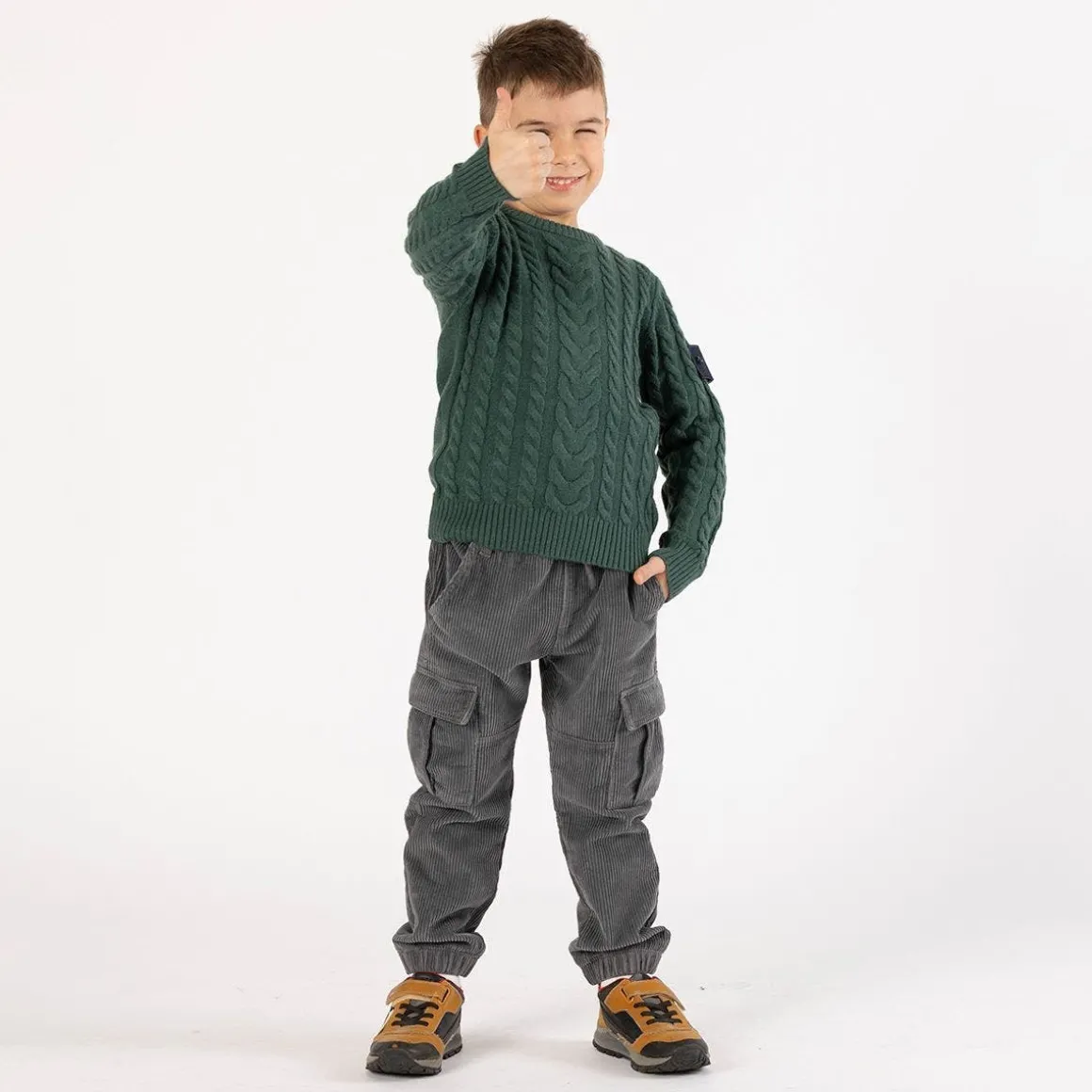Pantalone cargo in velluto a coste per ragazzo