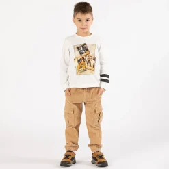 Pantalone cargo in velluto a coste per ragazzo
