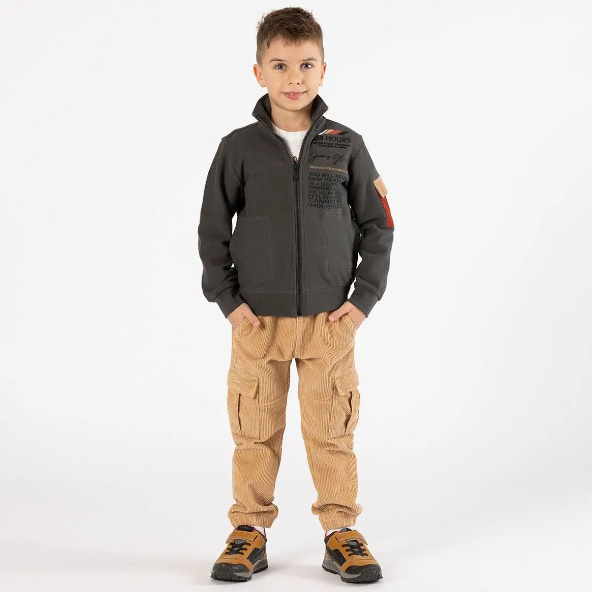 Pantalone cargo in velluto a coste per ragazzo