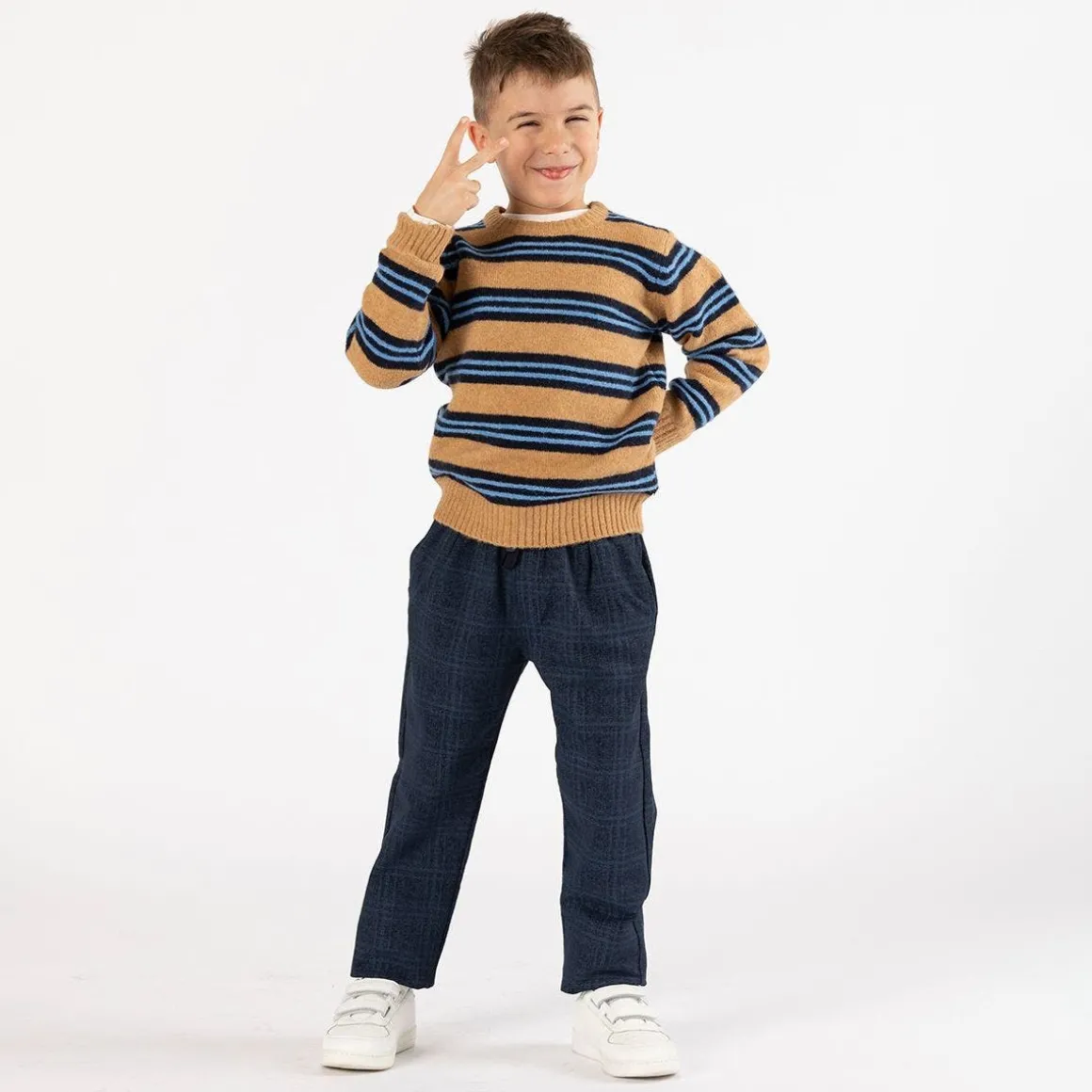 Pantalone chino con coulisse per ragazzo