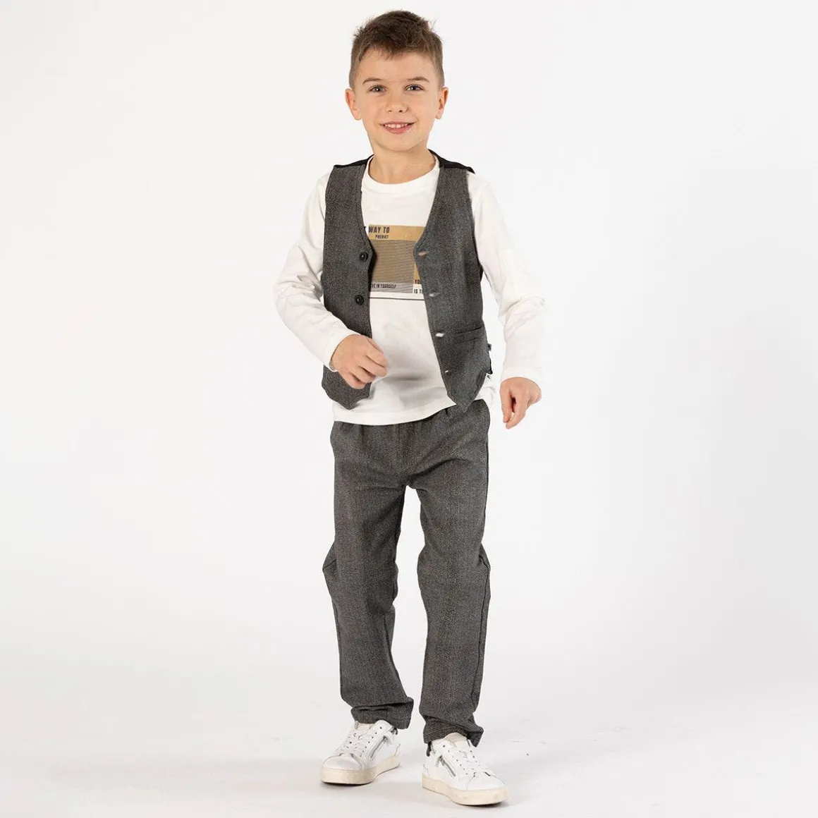 Pantalone chino con coulisse per ragazzo