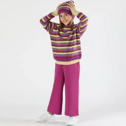Pantalone cropped in crepe da bambina