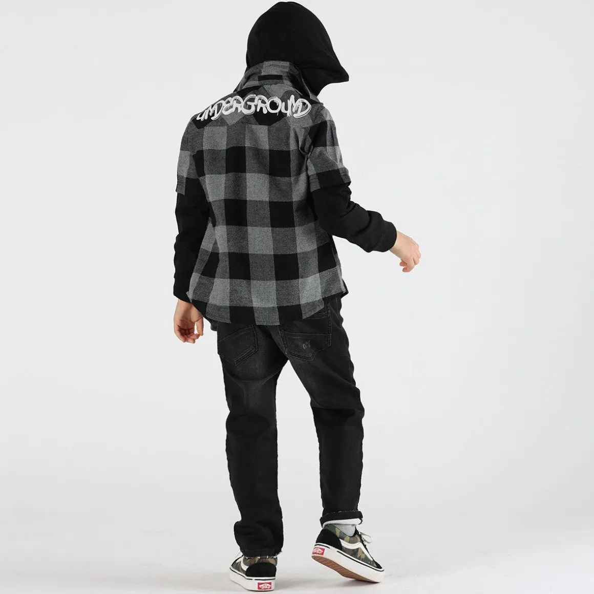 Pantalone da bambino effetto jeans con laccio