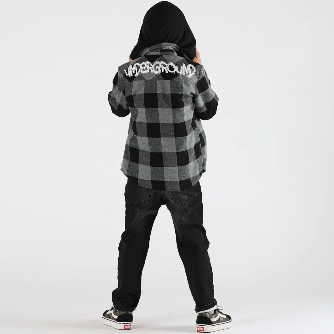 Pantalone da bambino effetto jeans con laccio