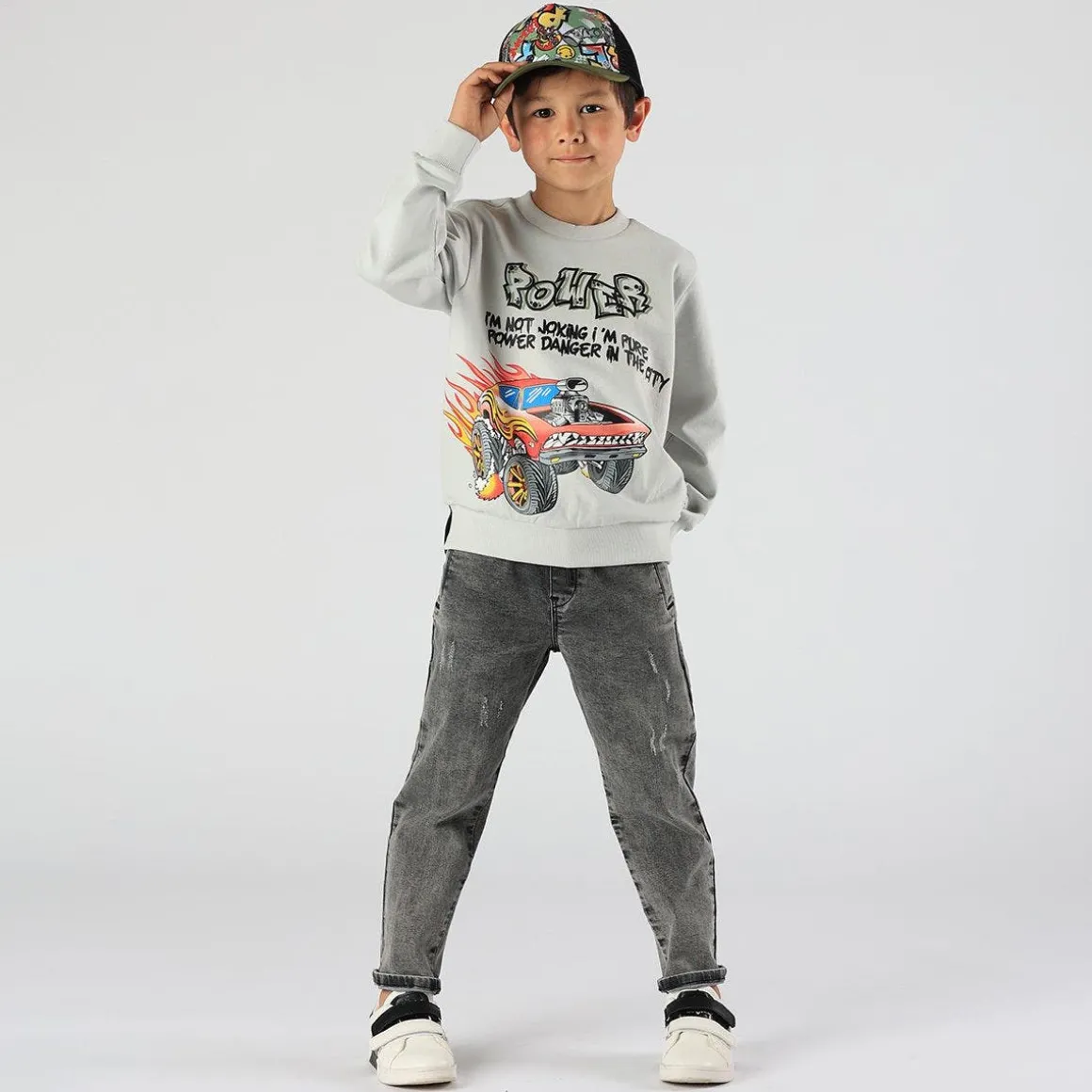 Pantalone da bambino in denim stretch