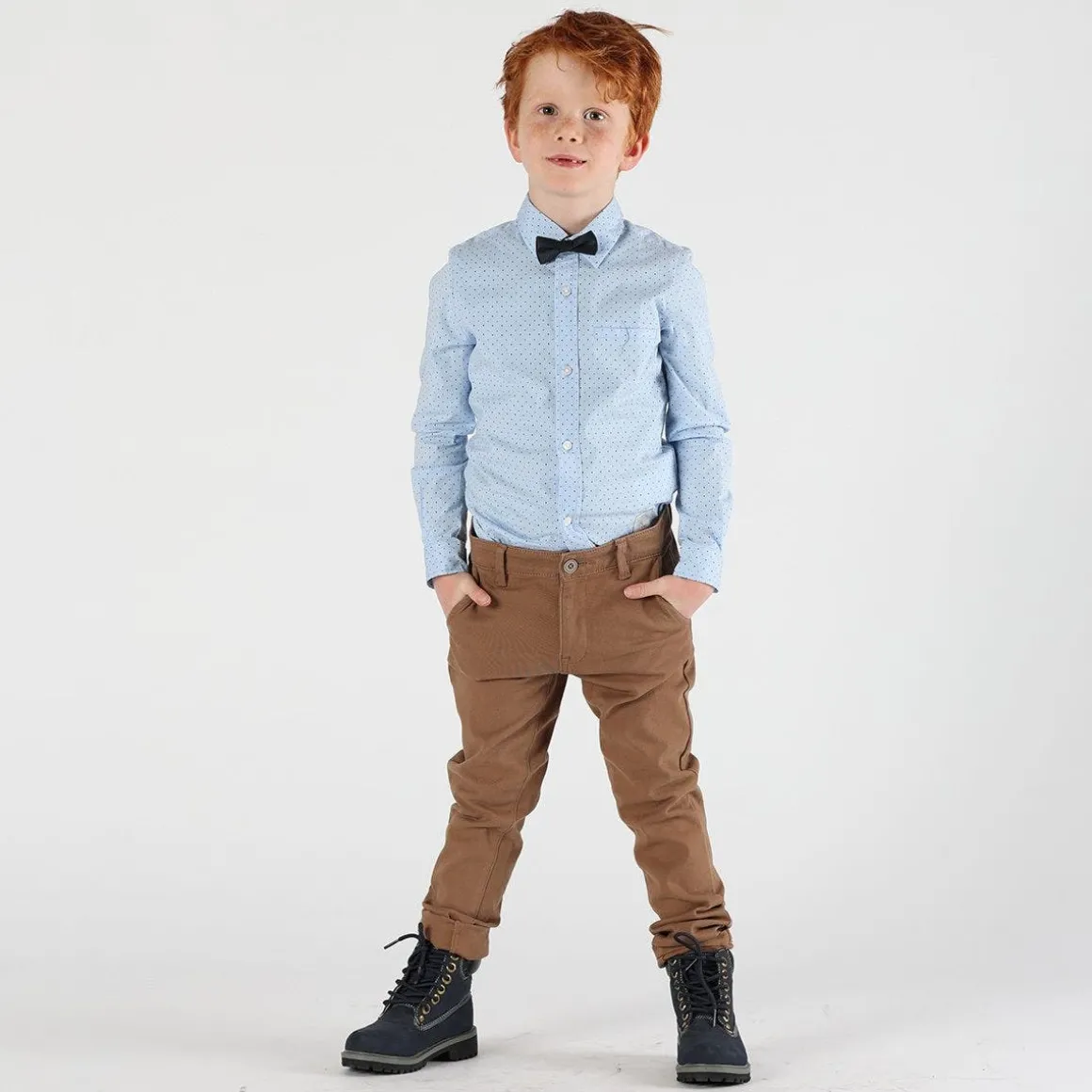 Pantalone da bambino in gabardina elastica