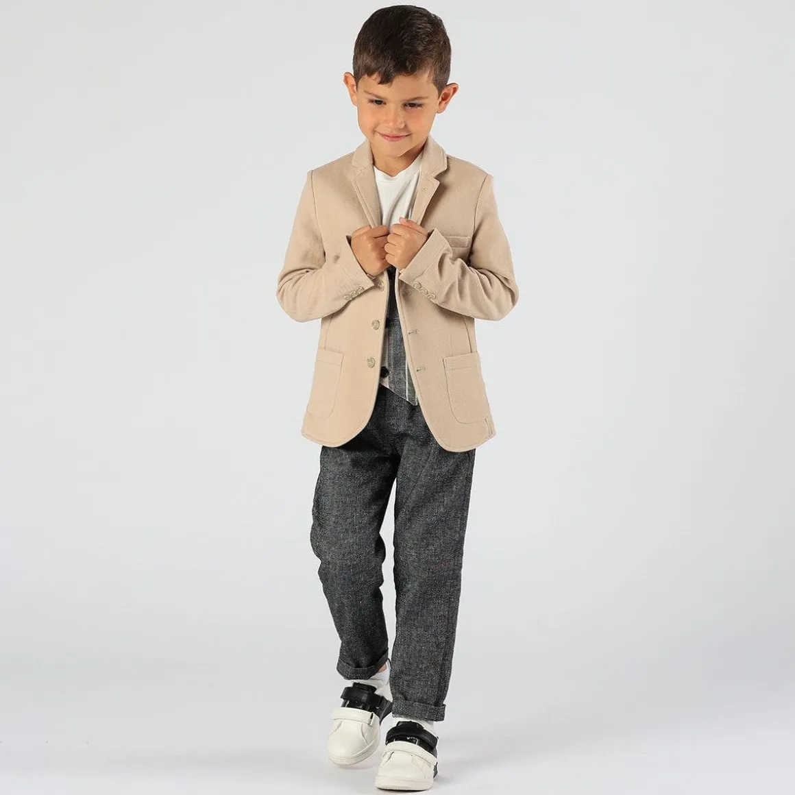 Pantalone da bambino in misto lino