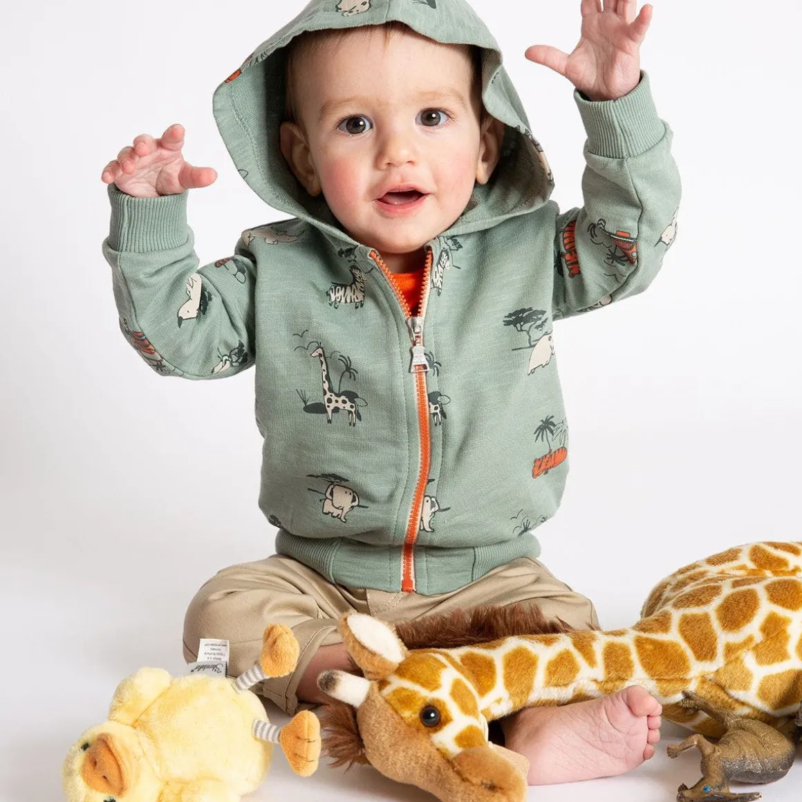 Pantalone elasticizzato da bambino in gabardina stretch