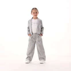 Pantalone gessato per bambina