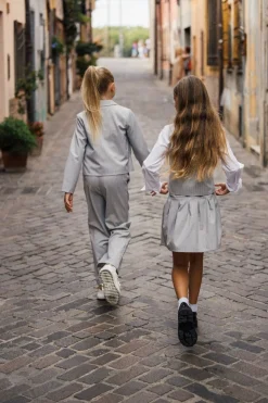 Pantalone gessato per bambina