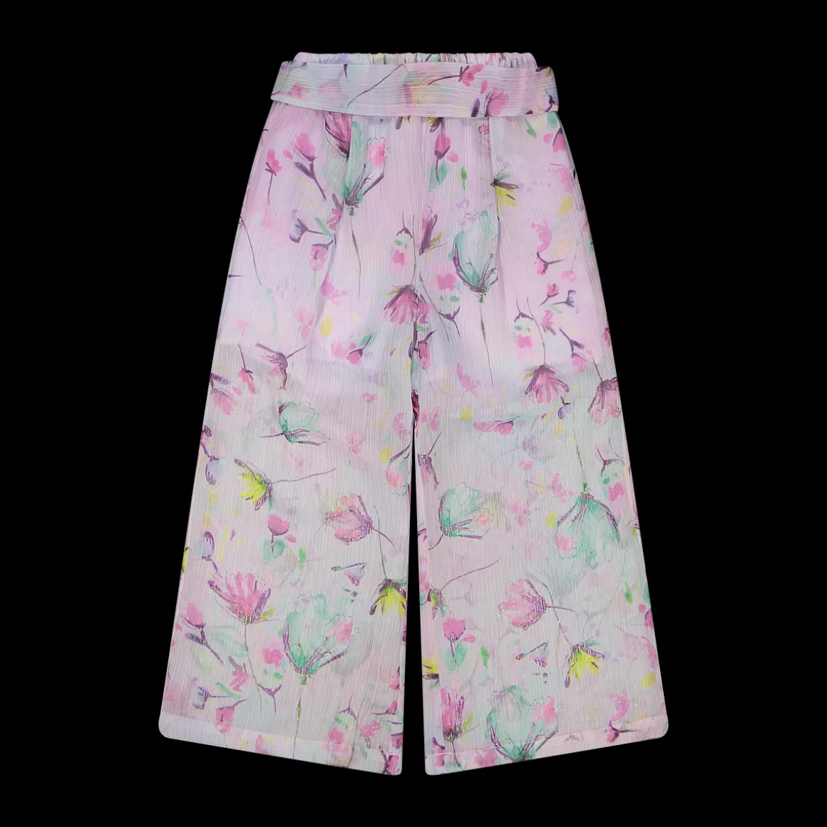 Pantalone in creponne stampato per bambina