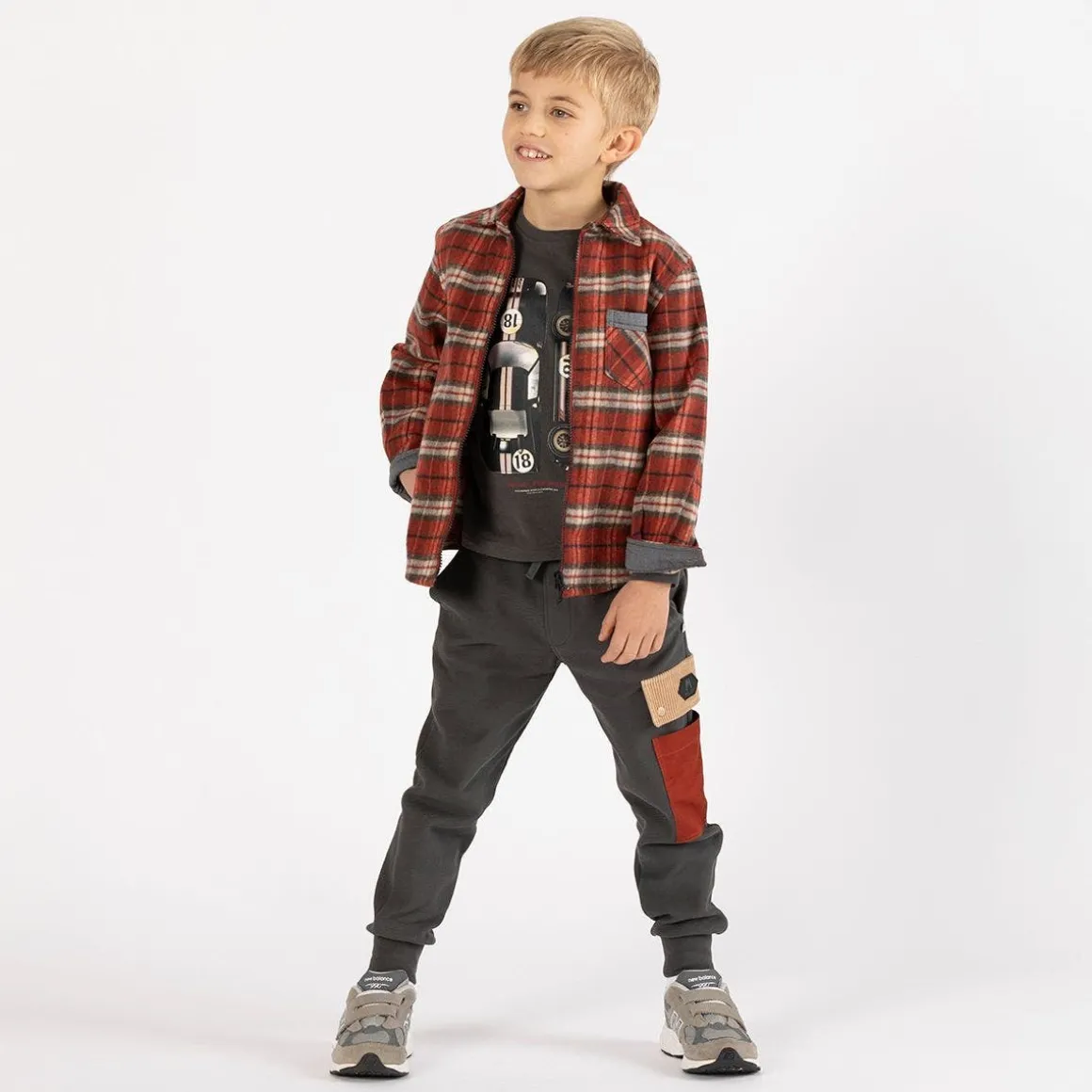 Pantalone in felpa diagonale per ragazzo