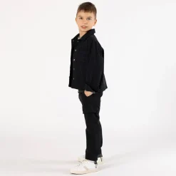 Pantalone in gabardina smerigliata per ragazzo