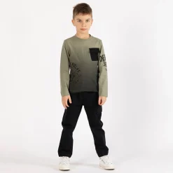 Pantalone in gabardina smerigliata per ragazzo