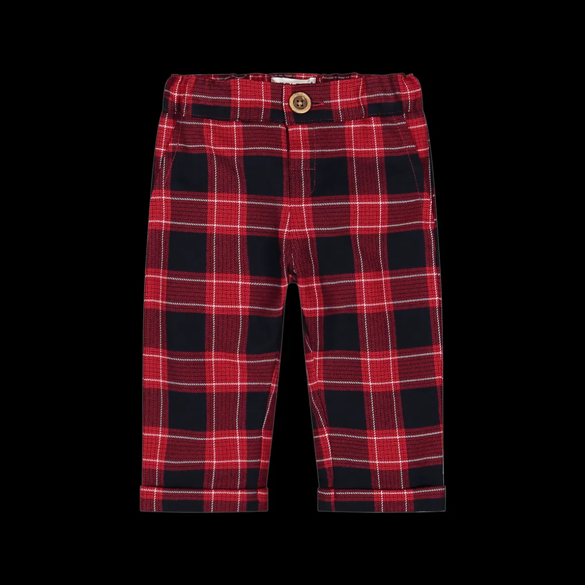 Pantalone in tessuto quadri neonato