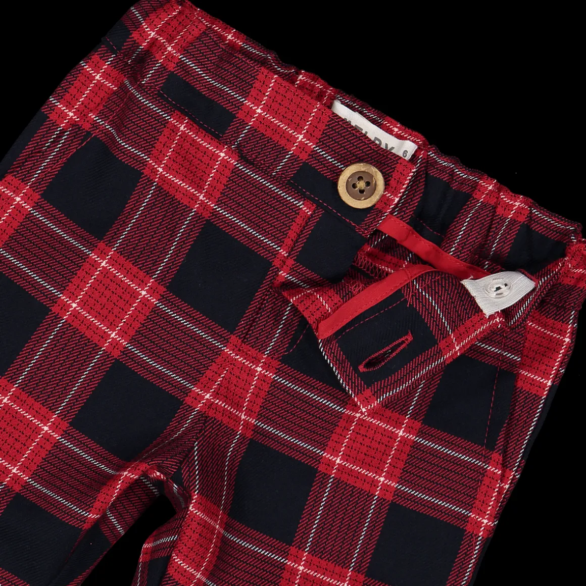 Pantalone in tessuto quadri neonato