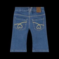 Pantalone lungo in jeans elasticizzato per neonata