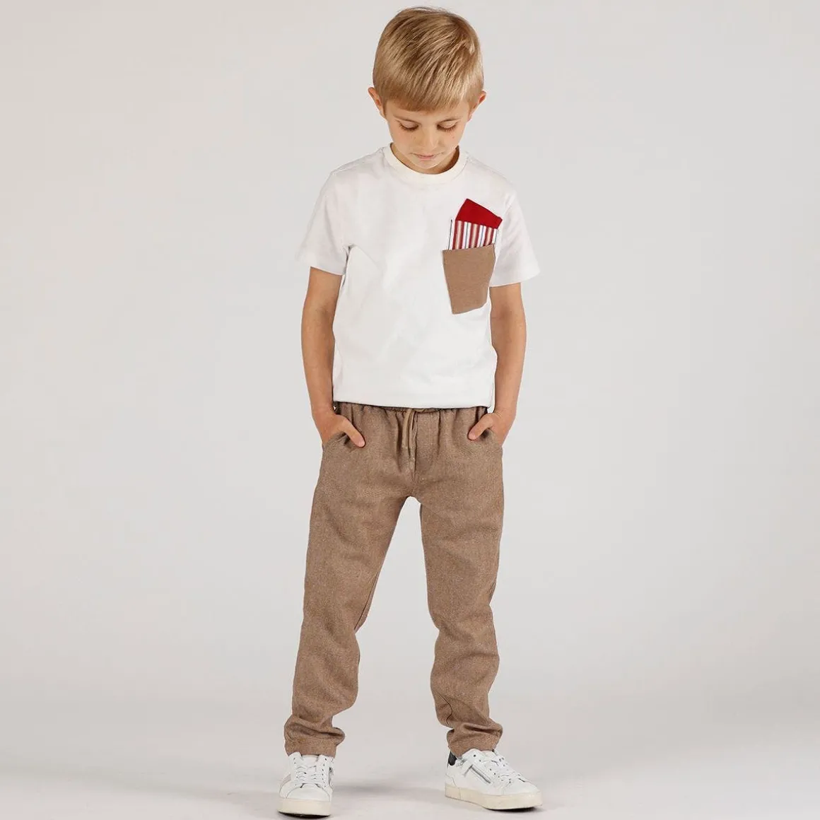 Pantalone misto lino bambino