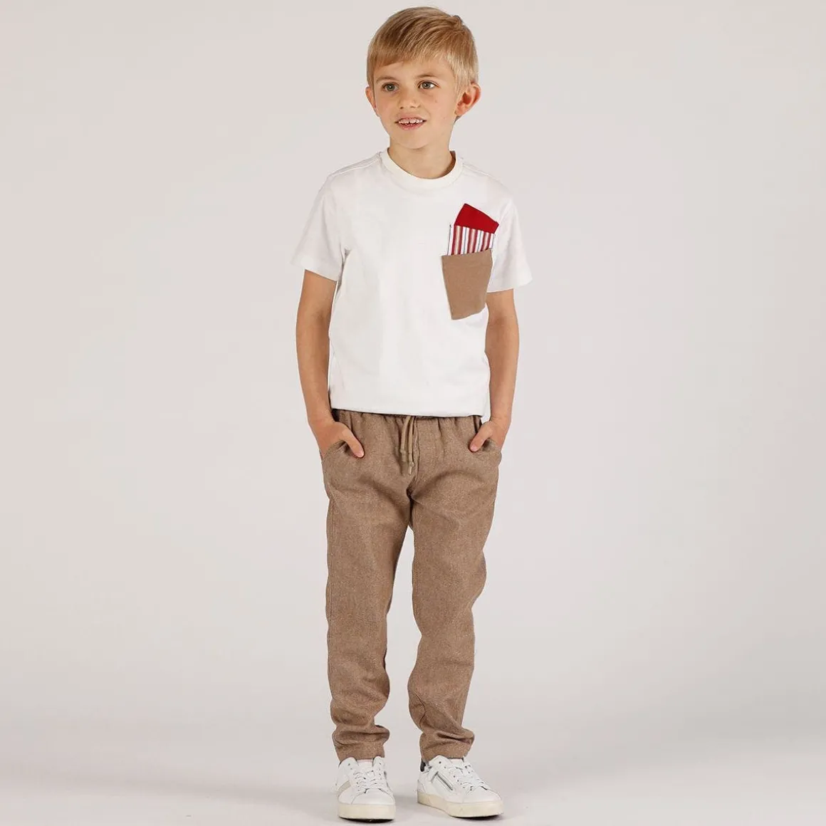 Pantalone misto lino bambino