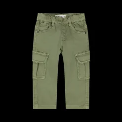 Pantaloni cargo in felpa denim per neonato
