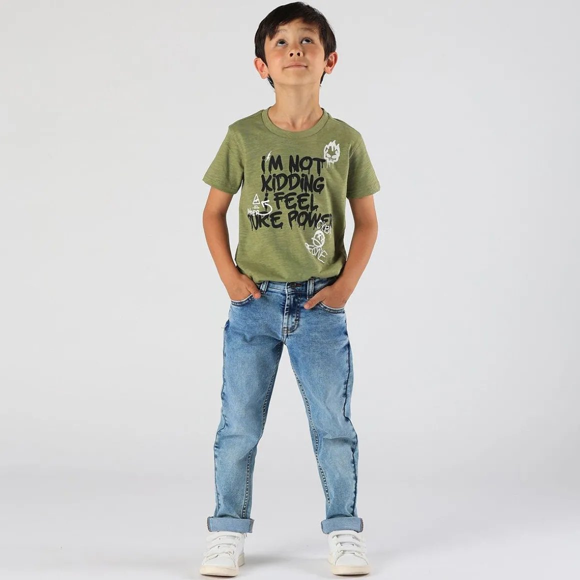 Pantaloni da bambino in denim stretch