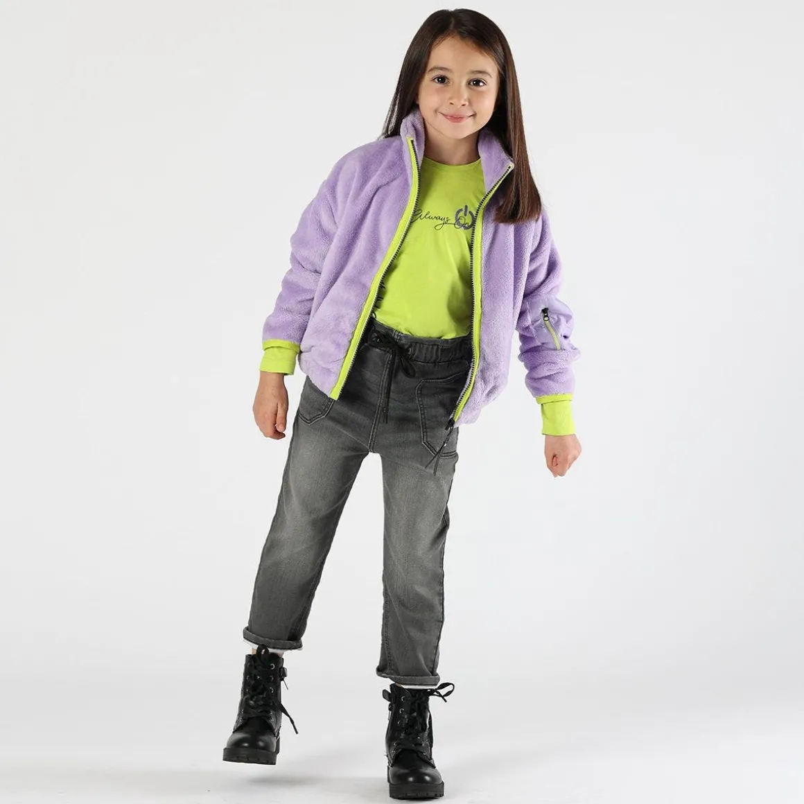 Pelliccetta con zip bambina