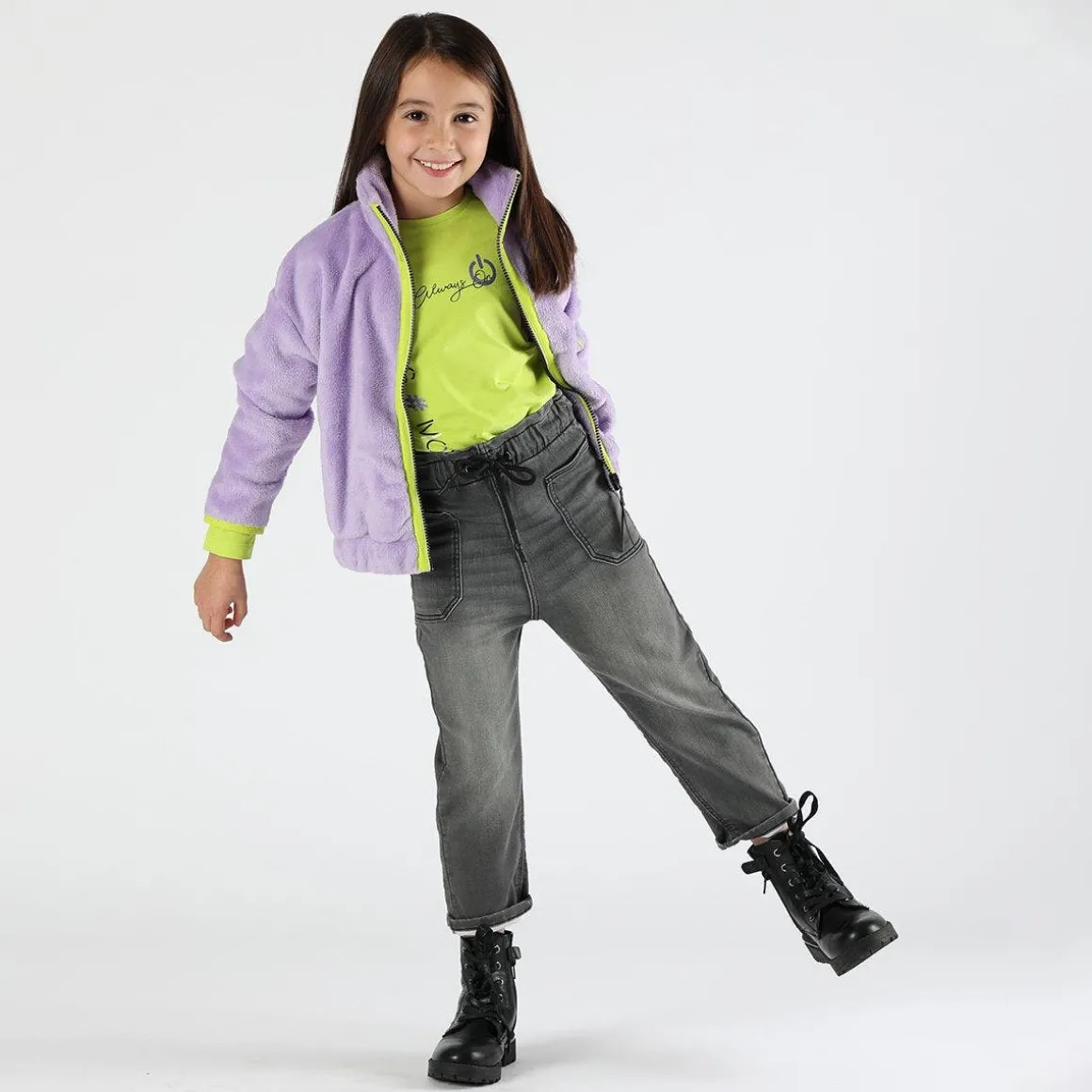 Pelliccetta con zip bambina