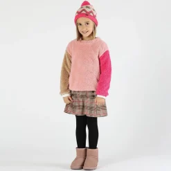 Pelliccetta contrasto colore bambina
