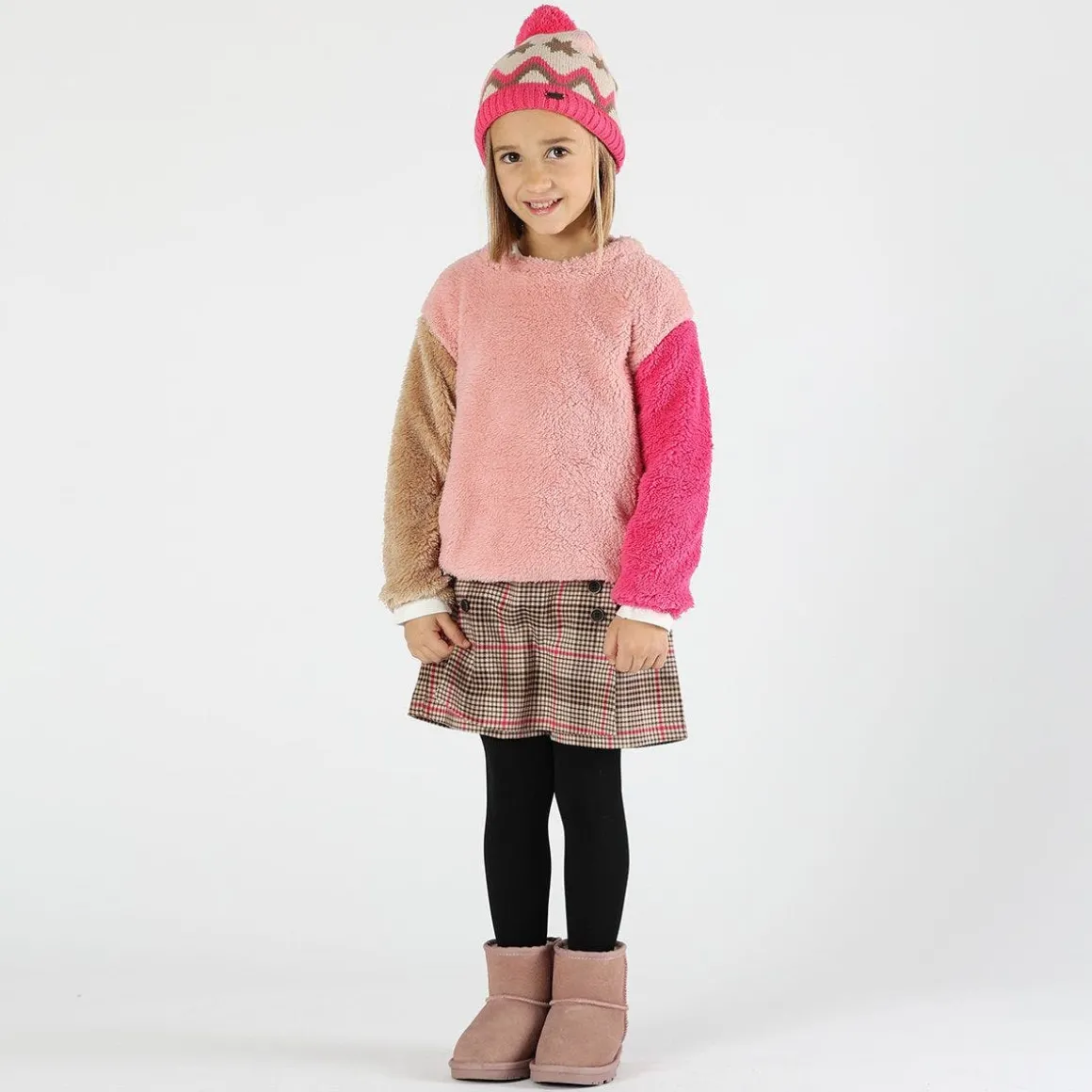 Pelliccetta contrasto colore bambina
