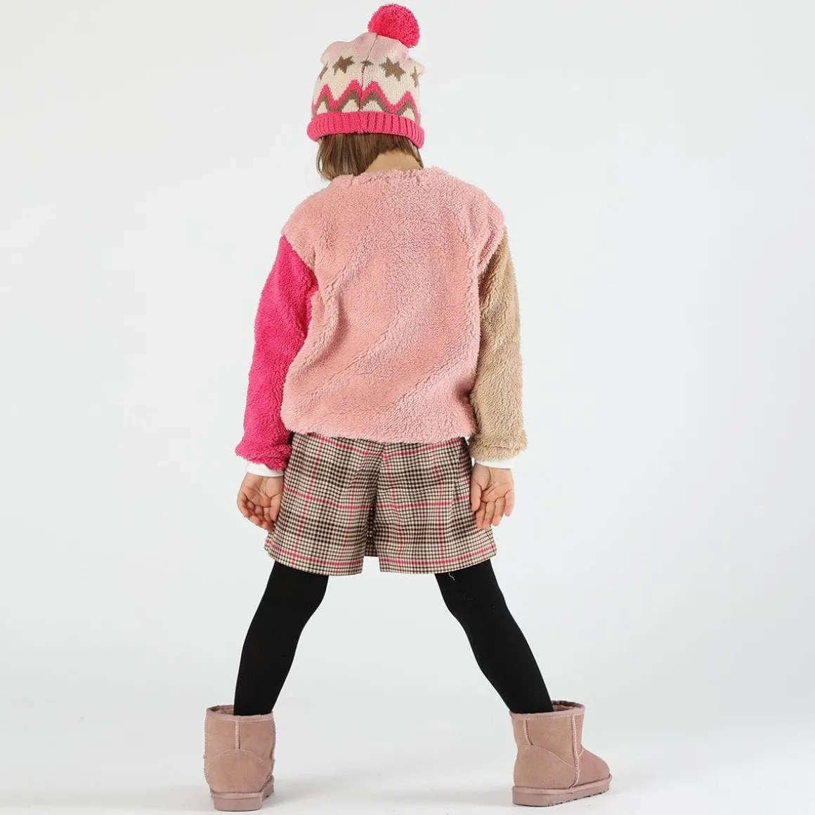 Pelliccetta contrasto colore bambina