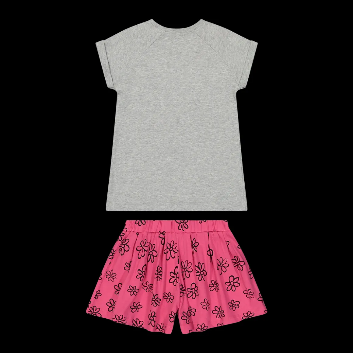 Pigiama corto bambina con stampa gattino 100% cotone