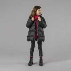 Piumino extra lungo con cappuccio da bambina