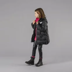 Piumino extra lungo con cappuccio da bambina